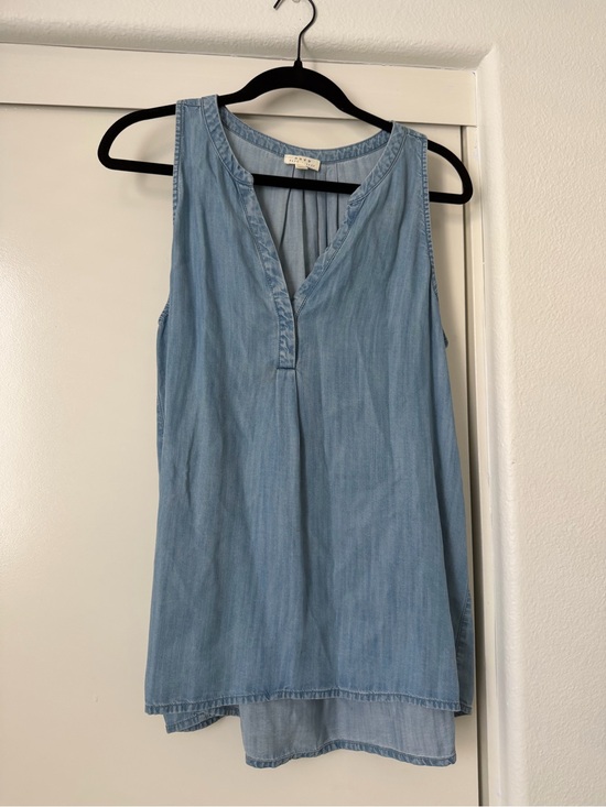 Joie Tops - Joie Light Blue Sleeveless V-Neck Tunic